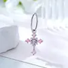 Diseño Único de Cruz de Copo de Nieve Diámetro de Alambre de 0.8 mm Aro sin Costura Colgante de Cruz Completamente Diamantada Joyería para Piercing