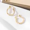 Brincos Geométricos Mini Eletrodepositados Estilo Ins Amazon Transfronteiriços com Design de Textura Martelada Imitada Argolas Douradas 18K Não Desbotáveis