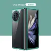 Para tela dobrável vivo X Fold2 capa de celular transparente ultrafina nova moldura simples galvanizada contra casca dura