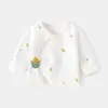 Íntimos de Media Espalda para Bebé Recién Nacido sin Hueso Algodón Puro Primavera y Otoño Pijama Velcro Traje de Monje de Luna Llena Tops para Bebé