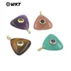 Wt-P2021 Triángulo Geométrico Piedra Preciosa de Colores Circonio de Colores Incrustado Colgante Pequeño Pendientes Hechos a Mano para DIY Accesorios de Joyería