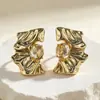 Pendientes grandes irregulares de moda exagerada estilo europeo y americano para mujer, de nicho y elegantes, con un toque de lujo ligero y de alta gama