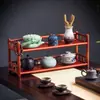 Estante de Exhibición para Uso Doméstico, Estante para Almacenamiento de Juegos de Té, Organizador de Escritorio, Soporte de Exhibición de Tetera de Múltiples Niveles, Estante de Almacenamiento con Múltiples Compartimentos