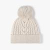 Gorro de Invierno Tejido para Mujer con Pompón de Piel Sintética, Gorro de Punto Cálido, Gorro sin Visera, Gorro de Esquí Unisex