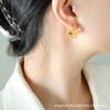 Pendientes Asimétricos Versátiles de Moda Europea y Americana Transfronteriza de Acero Inoxidable Chapado en Oro de 18K Pendientes Elegantes y Sencillos para Mujeres