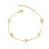 Pulsera de Lujo Ligero Estilo Coreano Hierba de la Suerte Celebridad de Internet Elegante Microincrustación de Zirconia Diseño de Nicho Mori Joyería de Oro de 18 Quilates
