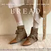 2026 Novas Botas de Cano Curto Color Block com Laço Bico Fino Femininas Transfronteiriças Patchwork de Couro e Tecido Botas Jeans Aumento Oculto de Altura Botas Martin