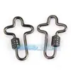 Acessórios de joias DIY cobre puro micro cravejado zircônia luxo parafuso pode abrir e fechar fivela de pulseira e colar