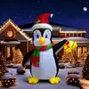 Decoración Inflable Navideña para Exterior de Patio de 1.5m con Luz LED Pingüino Sosteniendo Campana Atmósfera Festiva de Jardín