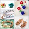 Gran oferta transfronteriza de Amazon: 24 cuentas de cristal planas en caja de 10 cuadrículas, ideal para collares, pulseras y accesorios de joyería.