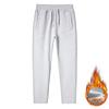 Pantalones deportivos de punto de talla grande para hombre, de invierno, con forro polar, gruesos, de color sólido, rectos y cálidos, para hombre