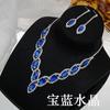 Suministro transfronterizo Europa y Estados Unidos juego de collar y pendientes de novia más vendido color de moda versátil collar de cristal juego de dos piezas