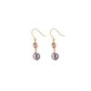 Aretes de Perla Morada de Ensueño para Mujer, Modernos y Elegantes, con un Toque de Lujo Ligero y de Alta Gama, Pendientes Minimalistas de Zirconia de Nicho para Verano