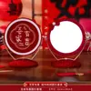 Boda Dote de la Novia Espejo Peine Caja de Regalo Set Colección de Suministros de Boda Peine de Caoba con Palabra Feliz Espejo Pequeño de Boda Boda