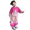 Conjunto de Otoño Degradado para Niñas Nueva Moda Infantil Estampado de Dibujos Animados Ropa de Bebé Conjunto Deportivo de Dos Piezas para Otoño