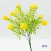 Flor de dente-de-leão de simulação, pequeno maço de plástico, planta verde, arranjo de flores simples com flor, decoração de casamento para casa, bola de cebolinha