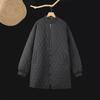 Casaco Retrô de Comprimento Médio com Padrão de Diamantes Plus Size Transfronteiriço para Mulheres, Novo Estilo Outono 2026 Gola Baseball Casual