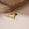 Anillo Geométrico Abierto en Espiral de Acero Inoxidable con Circonita Lujo Ligero Anillo de Gama Alta Joyería de Mano Exquisita Simple Versátil para Mujeres