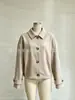 Casaco de Lã Curto Feminino Outono 2026 Estilo Europeu e Americano Gola Lapela Single-breasted para Ir ao Trabalho e Uso Casual, Caimento Solto, Elegante e Estiloso