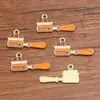 Vários Acessórios para Joias DIY de Liga Ouro Kc Esmalte Charme Série Café Saco de Embalagem Máquina de Chicletes Pingente