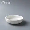 Prato de cerâmica para petiscos e sabor puro 3 polegadas 3,8 polegadas 4 polegadas prato branco para molho de soja prato para molho de hot pot louça de cerâmica para restaurante impressão l