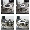 Mesa Redonda de Comedor Simple de Lujo Ligero Mesa de Comedor de Tablero de Roca Mesa Redonda Combinación Moderna de Mesa y Sillas Mesa Redonda de Comedor para el Hogar Venta al por Mayor