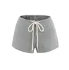 Calça Casual de Cintura Alta com Cordão Estilo de Rua Tendência Estilo Europeu e Americano 2025 Shorts Quentes Justos no Quadril Femininos Shorts Apertados Sexy