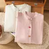 Foto real de camisa vintage de algodón y lino estilo chino nuevo para mujer, chaqueta cárdigan de botones tradicional de algodón y lino para primavera y otoño, top holgado
