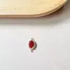 K Chapado en Oro Micro-pavimentado Circonita Colgante Oval Doble Colgante diy Pulsera Pendientes Pasador Joyería Conexión Accesorios Material