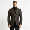 Blazer casual de chenilla para hombre, estilo grueso otoño/invierno, traje de dos botones, prenda exterior para hombres de mediana edad, en stock