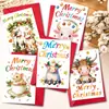 Set de sobres para tarjetas de felicitación de Navidad de compra directa transfronteriza animal de dibujos animados DIY plegable mensaje de bendición tarjeta de Navidad