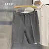 Calça Bermuda Casual de Verão Fina Versátil Slim Fit Estilosa Estilo Coreano Tendência Bermuda de Praia