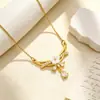 Collar Chapado en Oro Cobre Incrustado con Circonita Cúbica Doble Anillo Incrustado con Diamante Cadena para Clavícula de Lujo Ligero para Mujer Diseño de Nicho Ins Simple Temperamento Joyería de Plata