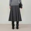 [Temporada de Renovação da Moda de Inverno] Saia de Cintura Alta para Mulheres, Novo Estilo de Inverno, Emagrecedora, Cobre o Quadril, Comprimento Médio, Saia Versátil de Corte A