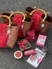 Série Dourado Vermelho Presentes de Casamento Sacola de Presente para Acompanhamento de Casamento Caixa de Presente para Inauguração de Casa Aniversário Cesta de Casamento Trançada Estilo Chinês