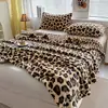 Manta de franela de doble cara con estampado de leopardo transfronteriza, manta cubierta de sofá de terciopelo de leche con pelusa, manta tipo chal de forro polar coral engrosado