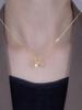 Colar de anel de zircão dourado de luxo leve de alta qualidade feminino nicho design requintado colar de corrente de colar de combinação simples