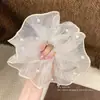 Scrunchie floral multicamadas estilo coreano, elástico de cabelo de alta qualidade, corda para coque estilo preguiçoso, acessório de cabelo elástico
