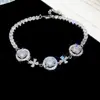 Pulsera de flor redonda con cierre de circonita, lujo ligero, alta gama, pulsera exquisita con un diseño elegante, versátil y a la moda, venta al por mayor