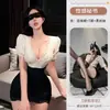 Lingerie Sexy de Novo Estilo: Vestido Bodycon de Renda Transparente com Decote V Profundo, Estilo Secretária, com Pura Tentação e Design Vazado