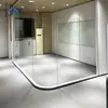 Pared de partición de vidrio para oficina en Guangzhou con interior de acero y exterior de aluminio, Mampara alta de doble acristalamiento con lamas, Pantalla ignífuga