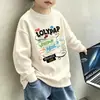 Sudadera con capucha de forro polar, elegante, casual, versátil, de manga larga, para niños medianos y grandes, nueva, estilo coreano, prenda exterior para niños