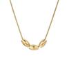 Xuping Nova Moda Aço Inoxidável Cor Ouro 14K Simples Pingente de Pérola Colar para Deslocamento Diário, Corrente Personalizada de Osso de Cobra