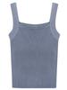 Camisola interior sin mangas de punto elástico para mujer, nueva prenda exterior entallada de verano, top de cuello cuadrado a la moda