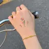 Pegatinas de Tatuaje con Patrón de Flores Coloridas Pegatinas para la Piel Estilo Literario para Dorso de la Mano Brazo para Mujeres Impermeables y de Larga Duración