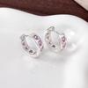 Pendientes de amor con diamantes rosas para mujer, de alta gama, ligeros, lujosos, exquisitos, pequeños, con hebilla para las orejas, populares en Internet y con todo tipo de combinaciones.
