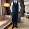 Conjunto de Colete para Homens, Traje Formal para Grupo de Padrinhos de Casamento, Corte Slim, Casual de Negócios, Calça de Vestir de Outono, Traje de Padrinho