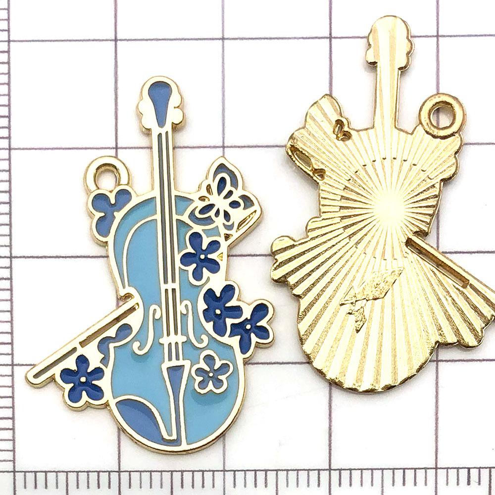 21165-XP-蓝色锌合金乐器大提琴35x24mm-2.4