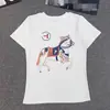 Camiseta unisex de algodón 100%, cuello redondo, manga corta, corte holgado, casual, moderna, con estampado de letras Hermes transfronterizo, AMS Emma S100