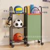 Cesta de Almacenamiento para Pelotas Carrito para el Hogar Estante de Almacenamiento para Espacios de Esterillas de Bádminton o Yoga Estante de Almacenamiento para Equipos Deportivos de Fitness